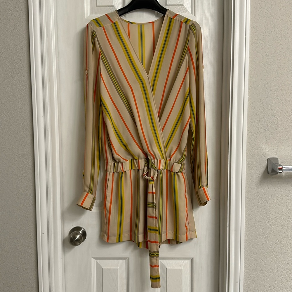 BCBGMAXAZRIA Stripe Romper